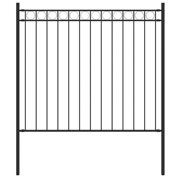 vidaXL Garden Fence Assen Steel 1.7x0.8 m Black