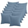 vidaXL Cushion Cover 12 pcs HEERLEN Blue 40 x 40 cm Corduroy