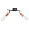 vidaXL 2-Way Spot Light with Filament Bulbs 2 W Black and Copper E27