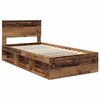 vidaXL Bed Frame with Headboard Old Wood 100 x 200 cm Solid Pine Wood