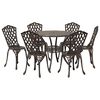 vidaXL Garden Dining Set 7 pcs Bronze 90 x 90 x 75 cm Cast Aluminium