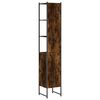 vidaXL Bathroom Cabinet Smoked Oak 33x33x185.5 cm Engineered Wood