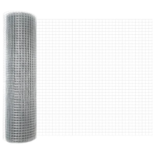 vidaXL Welded Wire Fence Silver 0.5 x 100 m