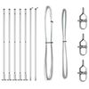 vidaXL Fence Post with Concrete Base 7 pcs Silver Powder-Coated Steel