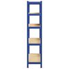 vidaXL 5-Layer Storage Shelf Blue Steel&Engineered Wood