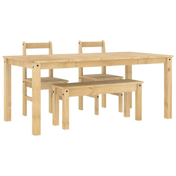 vidaXL 4 Piece Dining Set Panama Solid Wood Pine