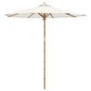 vidaXL Garden Parasol &Oslash; 240 x 260 cm Bamboo Round Cream White