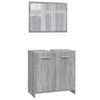 vidaXL 3 Piece Bathroom Furniture Set Grey Sonoma Engineered Wood