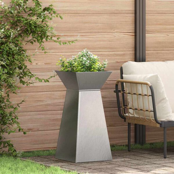 vidaXL Pillar Planter 2 pcs Silver 35 x 35 x 73 cm