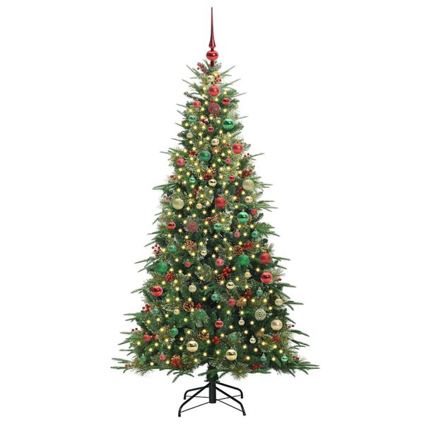 vidaXL Artificial Hinged Christmas Tree Green 180 cm PE and PVC