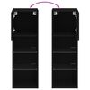 vidaXL TV Cabinets with LED Lights 2 pcs Black 30.5x30x90 cm