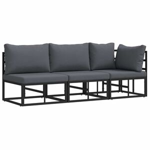 vidaXL 3 pcs Outdoor Furniture Metal Black and Anthracite