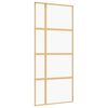 vidaXL Sliding Door Gold 90x205 cm Clear ESG Glass and Aluminium