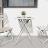 vidaXL Garden Table Folding Beige 55 x 55 x 73 cm Powder-coated Steel
