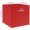 vidaXL Storage Boxes 10 pcs Red 32x32x32 cm Fabric