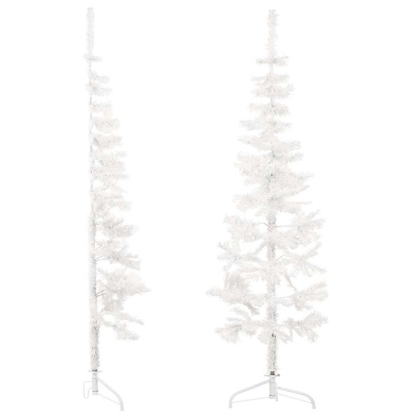 vidaXL Slim Artificial Half Christmas Tree with Stand White 120 cm