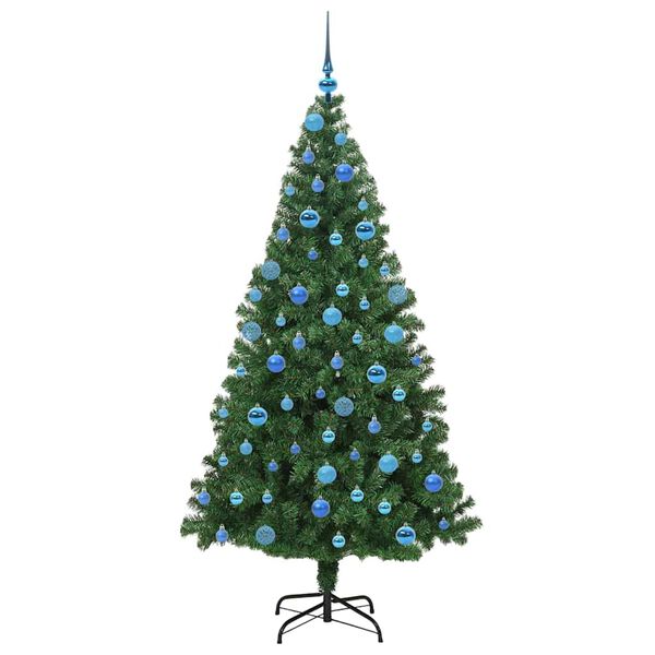 vidaXL Upside-down Artificial Pre-lit Christmas Tree with Ball Set PVC
