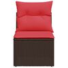 vidaXL Garden Sofa with Cushion 3 pcs Brown Poly rattan
