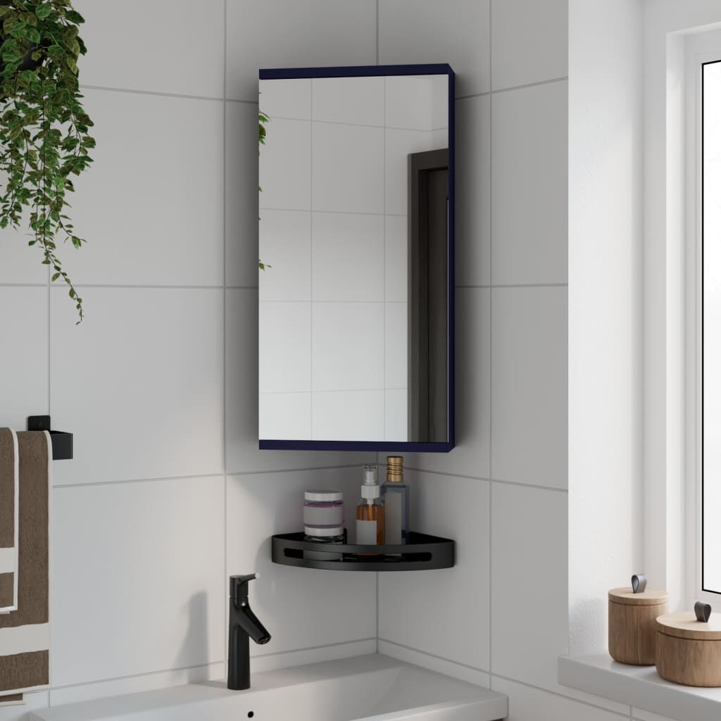 vidaXL Corner Bathroom Mirror Cabinet Grey 30x24x60 cm vidaXL