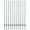vidaXL Embedded Fence Post 11 pcs Green 200 cm Powder-Coated Steel
