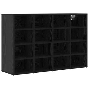vidaXL Shoe Cabinet 103 x 30 x 67 cm Engineered Wood Black Oak