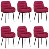 vidaXL Dining Chairs 6 pcs Velvet Wine Red 59 x 59.5 x 90 cm