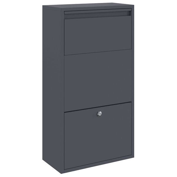 vidaXL Parcel Drop Box with Storage Anthracite 44 x 22 x 82 cm Steel