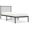vidaXL Metal Bed Frame without Mattress with Headboard Black 75x190cm