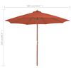 vidaXL Garden Parasol with Wooden Pole 300 cm Terracotta