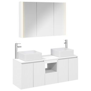 vidaXL Bathroom Cabinet Set 4 pcs White Engineered Wood