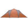 vidaXL Family Tent Dome 6-Person Grey and Orange Waterproof