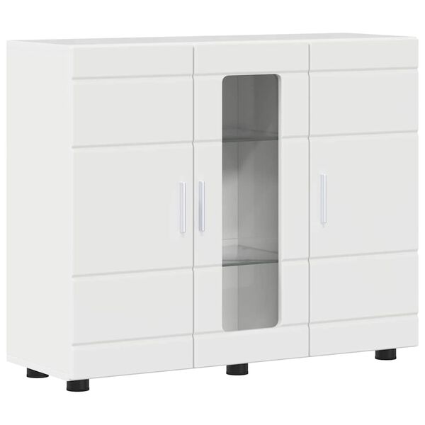 vidaXL Sideboard High gloss white 55.5 x 29 x 100 cm Engineered Wood