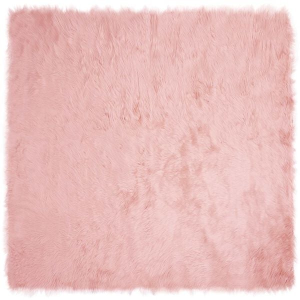 vidaXL Faux Sheepskin Rug Tafalla Pink 240 x 240 cm Polyester
