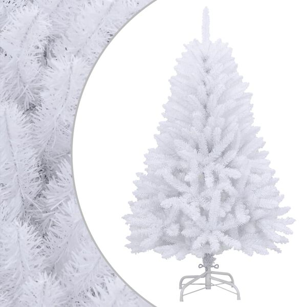 vidaXL Artificial Hinged Christmas Tree with Stand White 150 cm