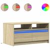 vidaXL Coffee Table with LED Lights Sonoma Oak Engineered Wood