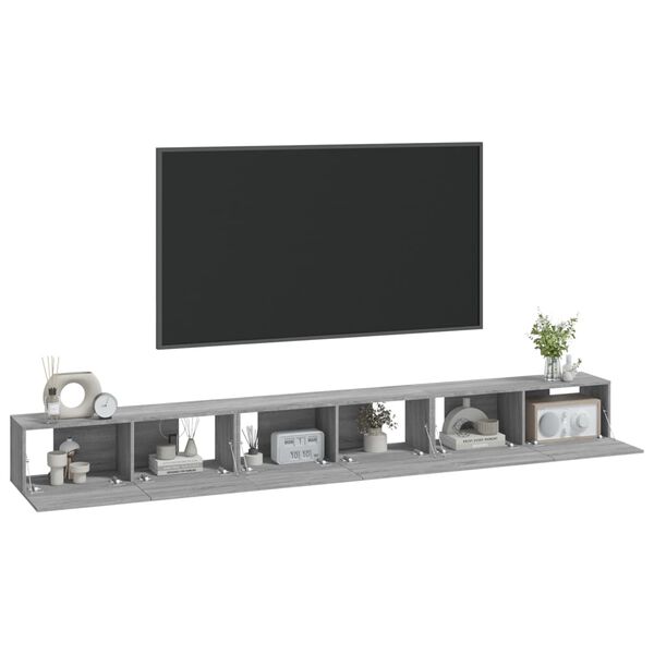 vidaXL 3 Piece TV Cabinet Set Grey Sonoma Engineered Wood