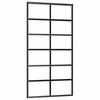vidaXL Sliding Door with Hardware Set Black 102x205 cm ESG Glass