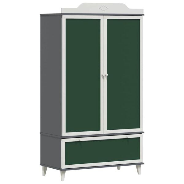 vidaXL Chalkboard Wardrobe ROROS Grey and White 90 x 45 x 165 cm