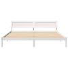 vidaXL Bed Frame with Headboard White 200 x 200 cm Solid Pine Wood