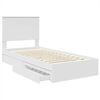 vidaXL Storage Bed with Headboard White 90 x 200 cm Engineered Wood