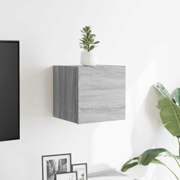 vidaXL Wall Mounted TV Cabinet Grey Sonoma 30.5x30x30 cm