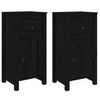 vidaXL Sideboards 2 pcs Black 40x35x80 cm Solid Wood Pine