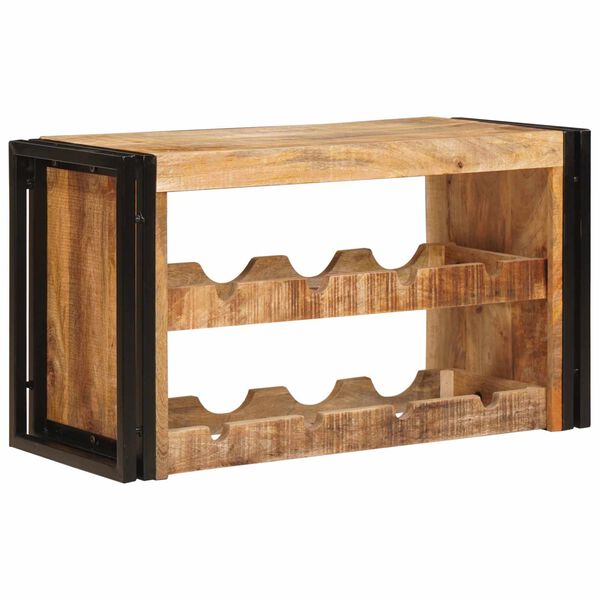 vidaXL Wine Rack Brown 80 x 45 x 33 cm Solid Rough Mango Wood