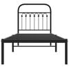 vidaXL Metal Bed Frame without Mattress with Headboard Black 75x190cm