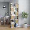vidaXL Book Cabinet Room Divider White and Sonoma Oak 60x24x186 cm