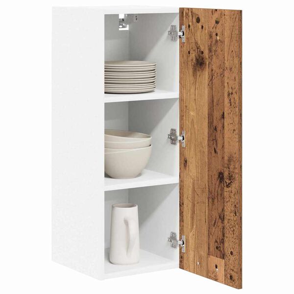 vidaXL Hanging Cabinet with Storage Old Wood and White 30 x 31 x 80 cm