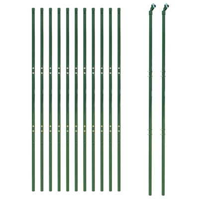 vidaXL Wire Mesh Fence Green 1.4x25 m Galvanised Steel