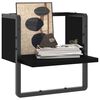 vidaXL Wall Shelf with Bar Black 30x25x30 cm