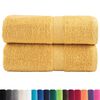 vidaXL Premium Wash Towels "SOLUND" 2 pcs Gold 30x30 cm 600 gsm