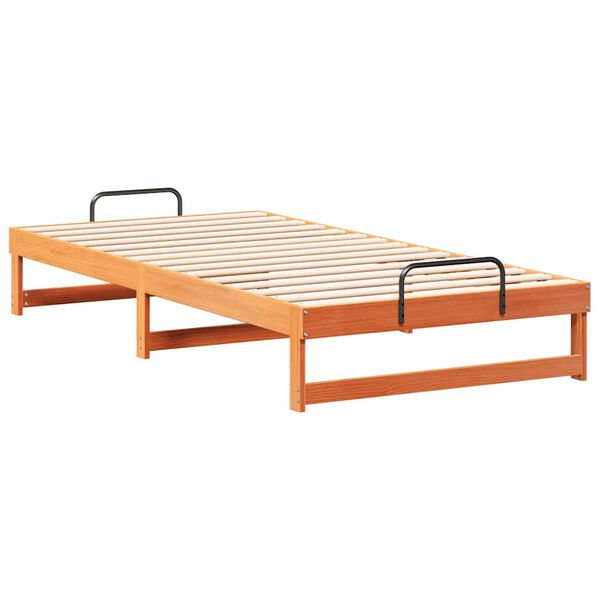 vidaXL Bed Frame Brown 100 x 210 cm Solid Pine Wood